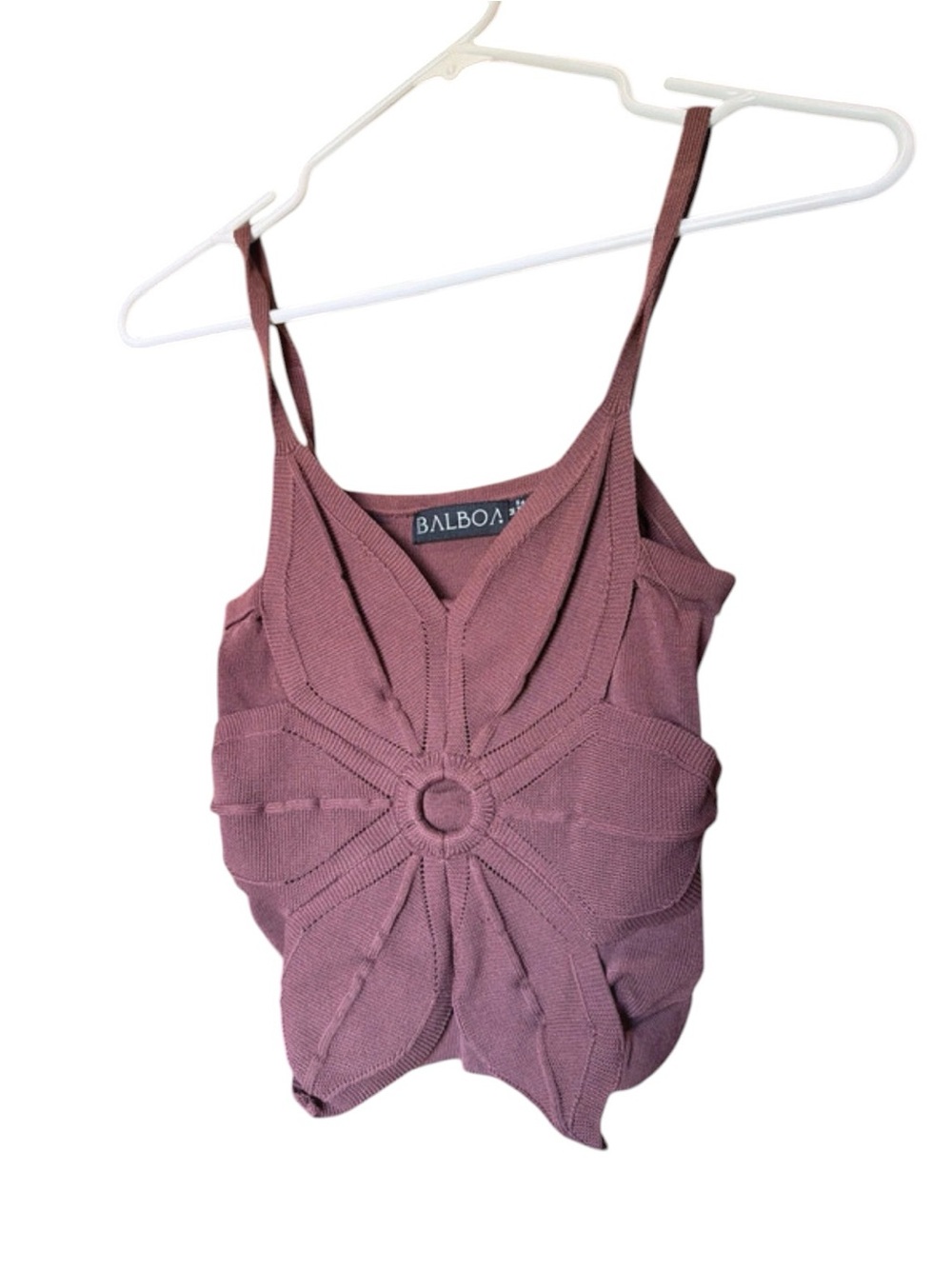 Balboa Mauve Sculpted Floral Knit Camisole